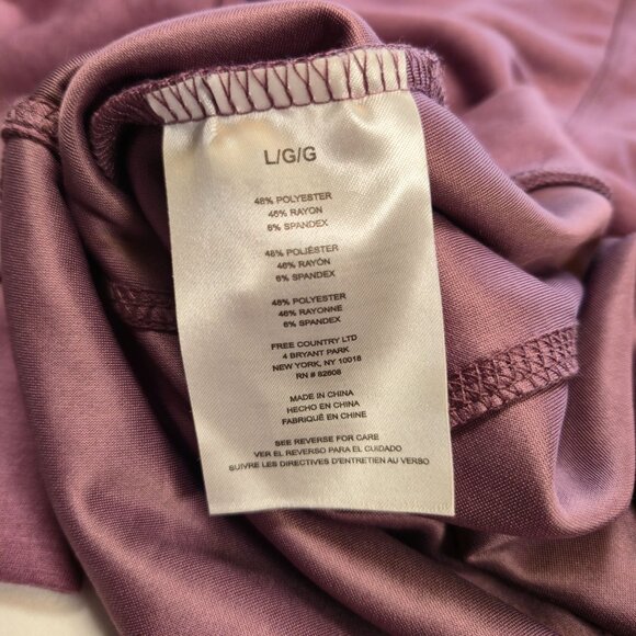 Free Country Womens L Pullover Hoodie Purple Long Sleeve Lightweight Relaxed Fit - Picture 7 of 8
